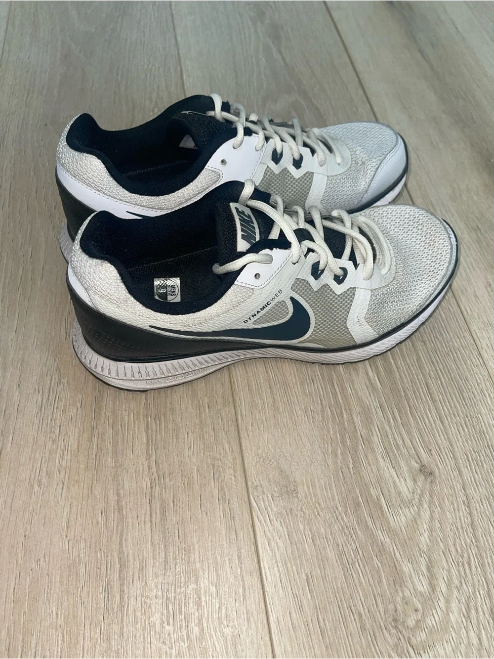 Nike Men’s White and Dark Blue Athletic Running Shoes